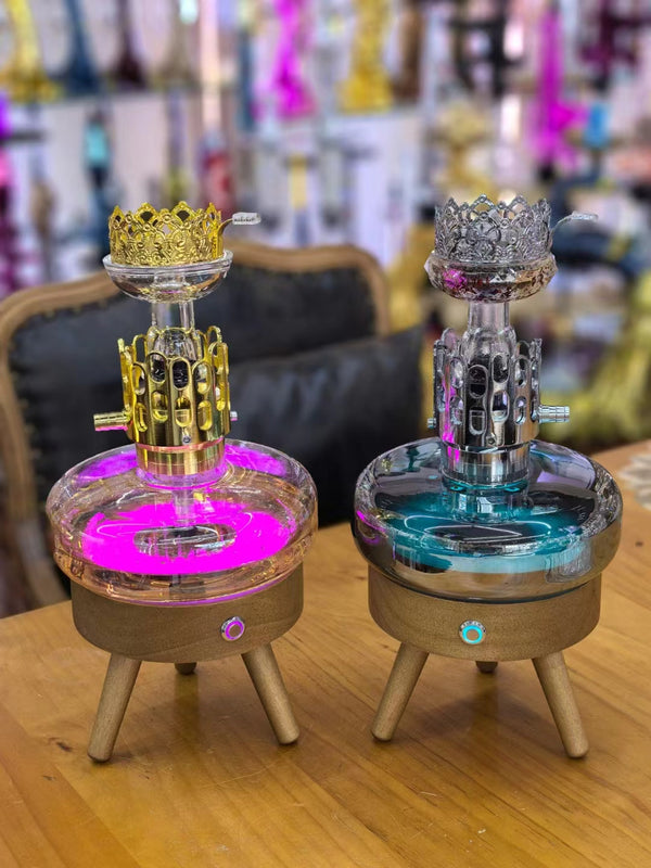 LED Light Chicha Space Wooden Shisha Smoking Set Hookah