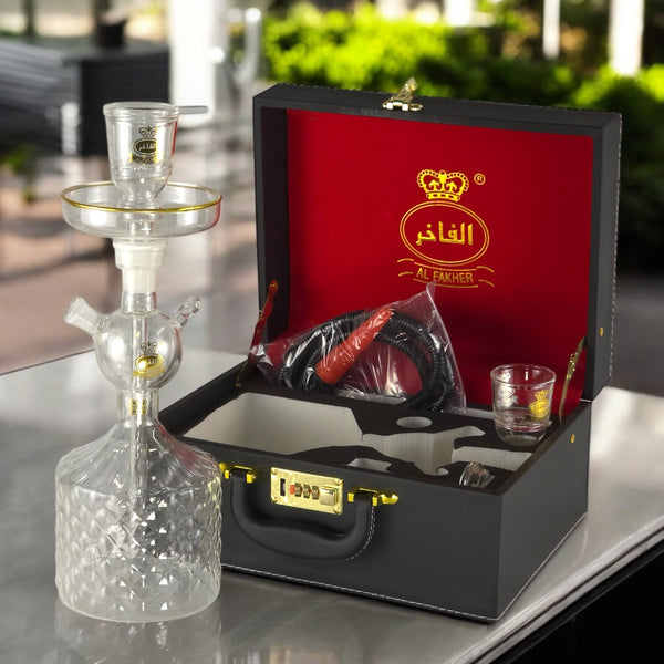 Portable Glass Hookah in Suitcase