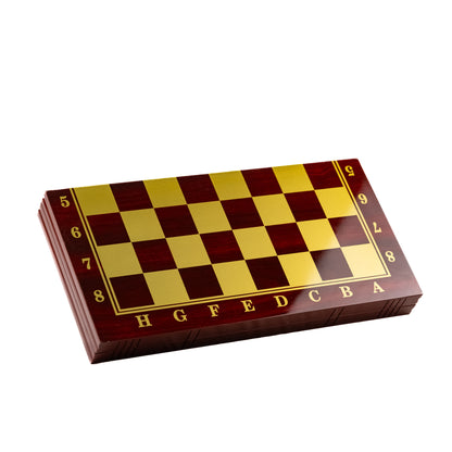 Classic 3 In 1 Wooden Chess Checkers Backgammon Set V3 AC4