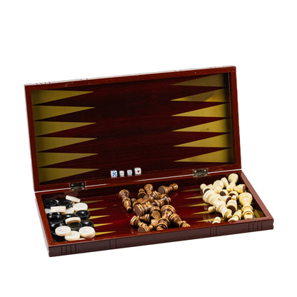 Classic 3 In 1 Wooden Chess Checkers Backgammon Set V3 AC4