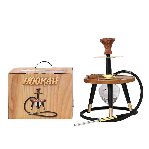 Premium Luxury Hookah Set with Protective Tray | Complete Aluminum Argile Kit